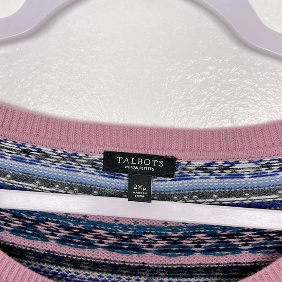 Talbots Women’s 2XP Fair Isle Lambswool Blend Pullover Sweater - Picture 3 of 5